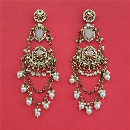 Indo Western Pearl Earring With Mehndi Plating