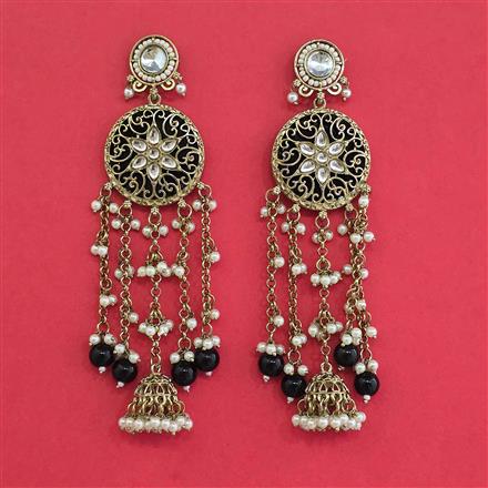 Indo Western Pearl Earring With Mehndi Plating