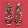 Indo Western Pearl Earring With Mehndi Plating