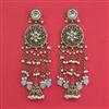 Indo Western Pearl Earring With Mehndi Plating