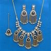 Indo Western Moti Necklace With Mehndi Plating