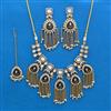 Indo Western Moti Necklace With Mehndi Plating
