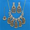 Indo Western Moti Necklace With Mehndi Plating