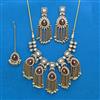 Indo Western Moti Necklace With Mehndi Plating