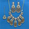 Indo Western Moti Necklace With Mehndi Plating