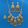Indo Western Moti Necklace With Mehndi Plating