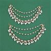 Indo Western Pearl Ear Chain With Mehndi Plating