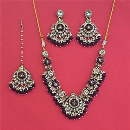 Indo Western Heritage Necklace Set With Mehndi Plating