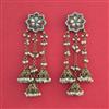 Indo Western Long Earring With Mehndi Plated