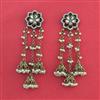 Indo Western Long Earring With Mehndi Plated