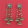 Indo Western Long Earring With Mehndi Plated