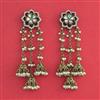 Indo Western Long Earring With Mehndi Plated