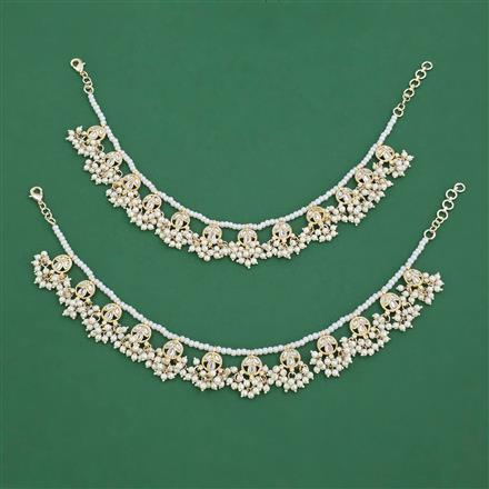 Indo Western Pearl Payal With Gold Plating