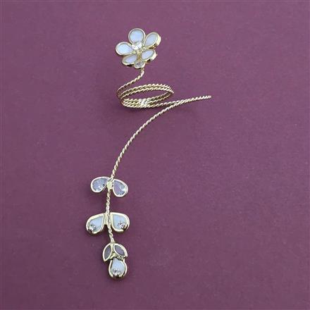 Indo Western Mother Of Pearl Ring With Mehndi Plating Gold Plating Rhodium Plating