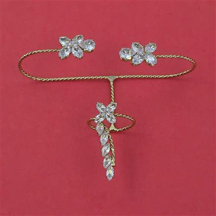 Indo Western Plam Cuffring with Rhodium Plating Gold Plating Mehndi Plating