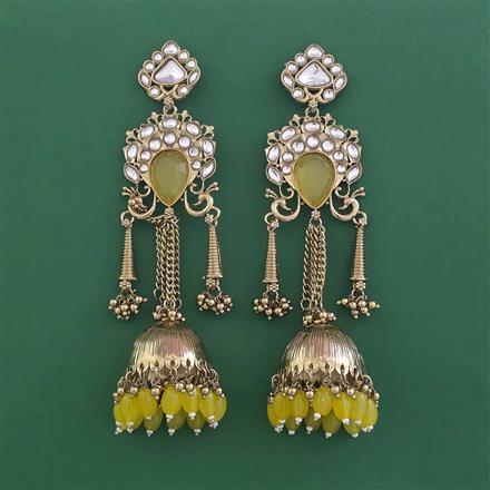 Indo Western Jhumki With Mehndi Plated