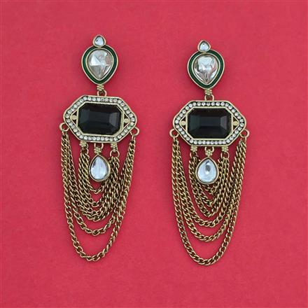 Indo Western Classic Earring With Mehndi Plated