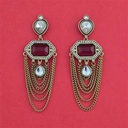 Indo Western Classic Earring With Mehndi Plated