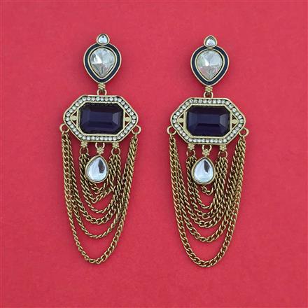 Indo Western Classic Earring With Mehndi Plated