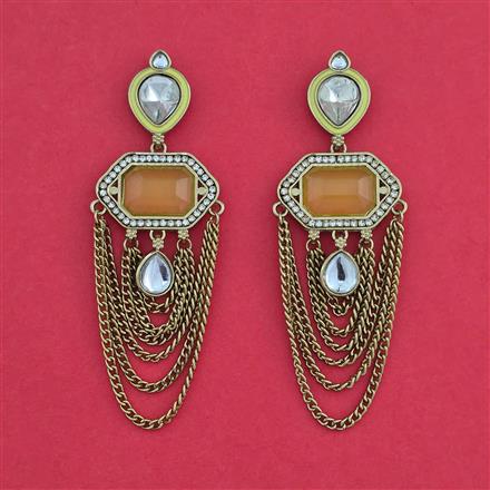 Indo Western Classic Earring With Mehndi Plated