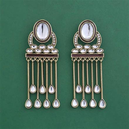 Indo Western Classic Earring With Mehndi Plated