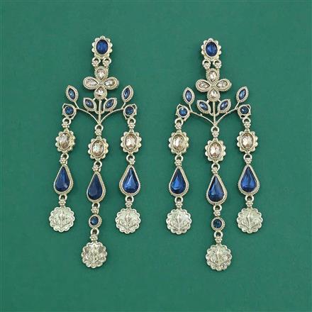 Indo Western Long Earring With Mehndi Plated