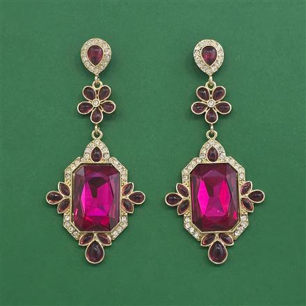 Indo Western Long Earring With Mehndi Plated