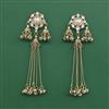 Indo Western Long Earring With Mehndi Plated