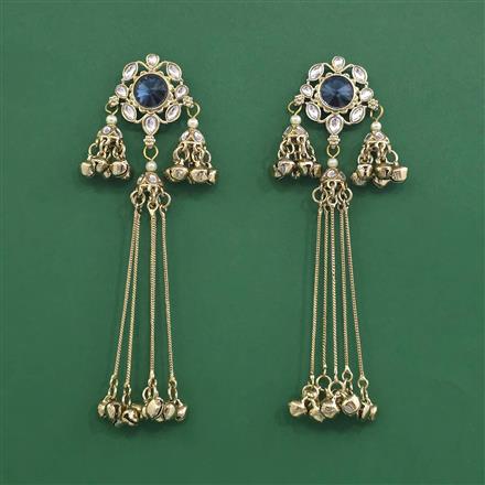 Indo Western Long Earring With Mehndi Plated