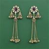 Indo Western Long Earring With Mehndi Plated
