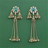 Indo Western Long Earring With Mehndi Plated