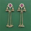 Indo Western Long Earring With Mehndi Plated
