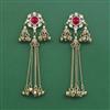 Indo Western Long Earring With Mehndi Plated