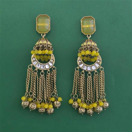 Indo Western Jhumki With Mehndi Plating