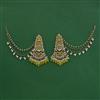 Indo Western Moti Earring With Mehndi Plating
