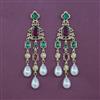 Indo Western Long Earring With Mehndi Plating