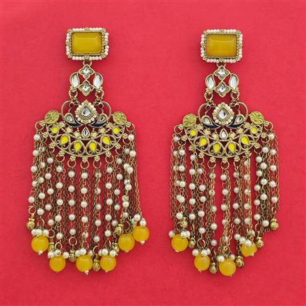 Indo Western Bandhai Earring With Mehndi Plating
