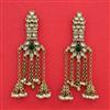 Indo Western Moti Earring With Mehndi Plating