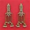 Indo Western Moti Earring With Mehndi Plating