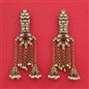 Indo Western Moti Earring With Mehndi Plating