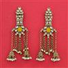 Indo Western Moti Earring With Mehndi Plating