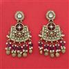 Indo Western Moti Earring With Mehndi Plating