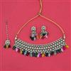 Indo Western Moti Necklace With Mehndi Plating