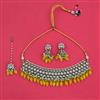 Indo Western Moti Necklace With Mehndi Plating