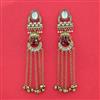 Indo Western Long Earring With Mehndi Plating