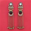 Indo Western Long Earring With Mehndi Plating