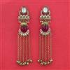 Indo Western Long Earring With Mehndi Plating