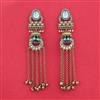 Indo Western Long Earring With Mehndi Plating