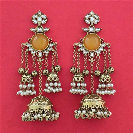 Indo Western Jhumki With Mehndi Plating