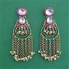 Indo Western Moti Earring With Mehndi Plating